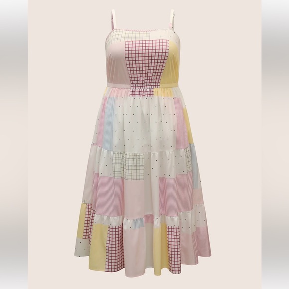 Bloomchic Colorblock Contrast Elastic Waist Cami Dress - Picture 7 of 7